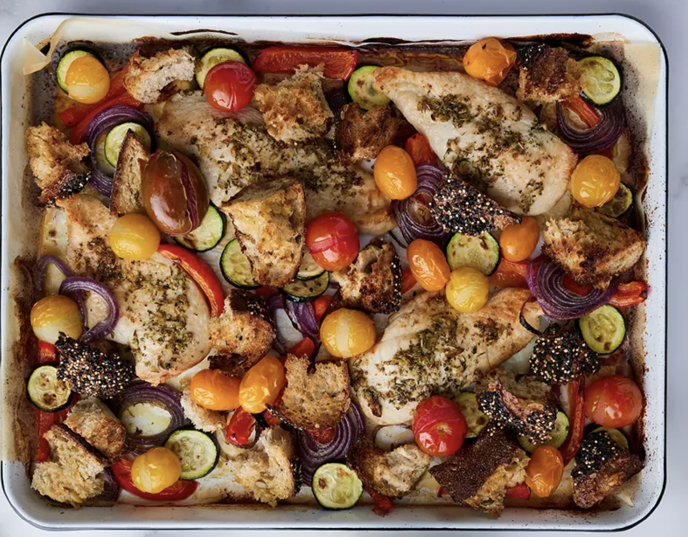 CHICKEN PANZANELLA TRAYBAKE
